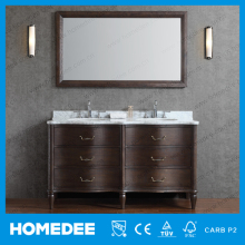 Dark Brown Wooden Dark Oak Bath Cabinet