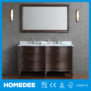 Dark Brown Wooden Dark Oak Bath Cabinet