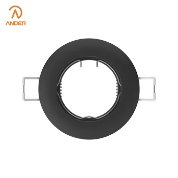 Stylish Classic Round Aluminum Downlight Frame Black