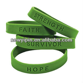 Green Cancer Awareness Support Silicone Bracelets