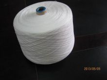 100% Raw White Polyester Ring Spun Yarn For Common Fabric Sewing