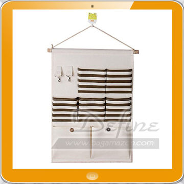 Cotton Fabric Hanging Storage Bag Wall Door Closet