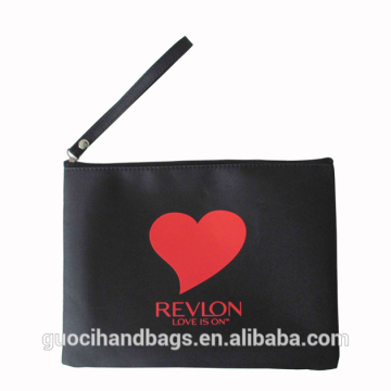 promotional microfiber coin pouch with red heart printing