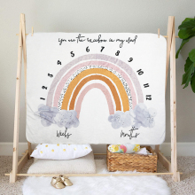 Unisex Attractive Pattern Baby Growth Photography Blanket - Monthly Milestone Blanket