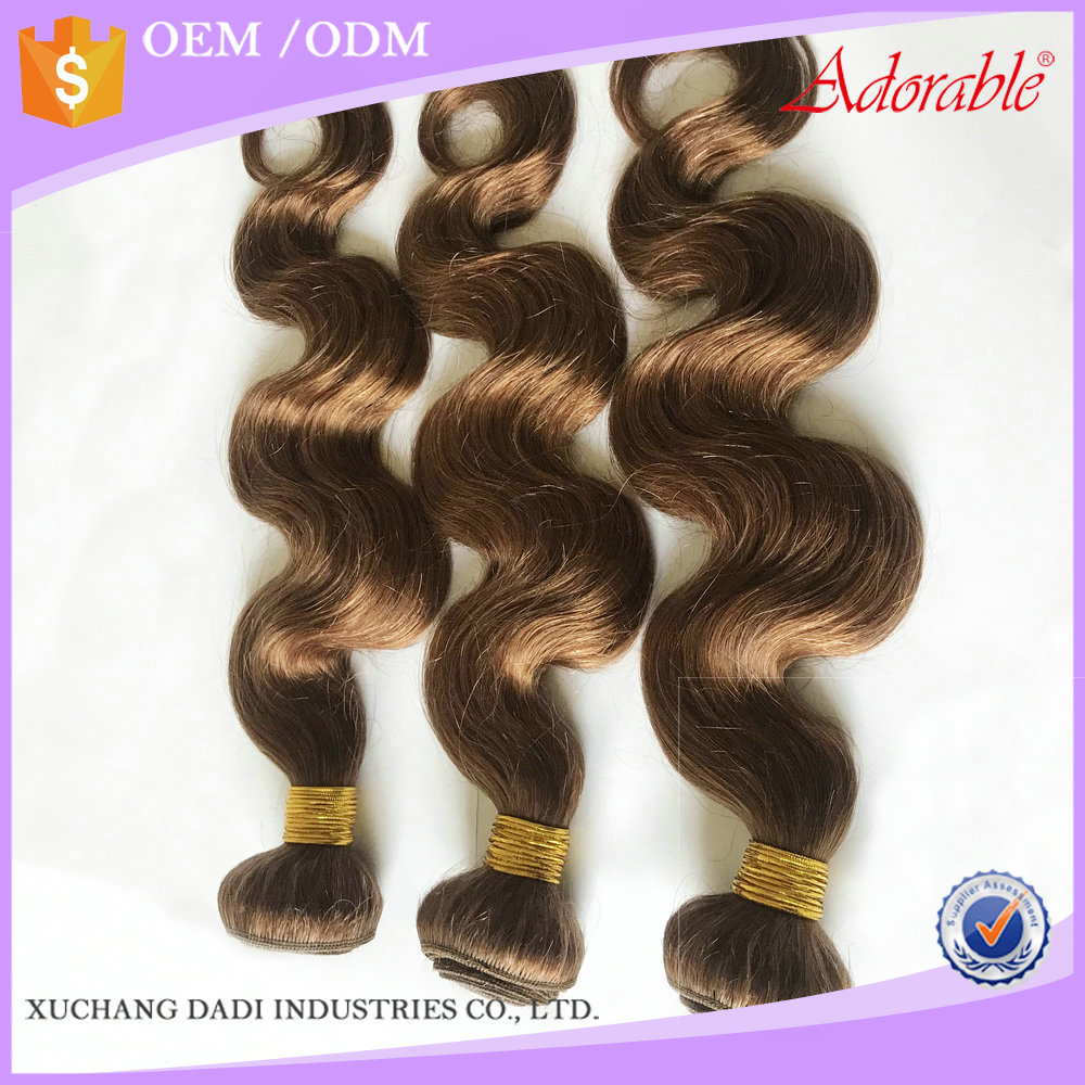 double weft no tangle soft and smooth raw virgin  sew in hair extension body wave mink brazilian human hair color 30