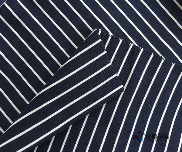 White Stripe Printed 100% Rayon Fabric