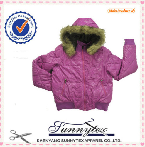 SUNNYTEX 2014 OEM Winter Padded Hooded Removable Kids Denim Jacket