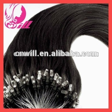 Stock Virgin Brazilian Hair Micro Beads Hair Extension Silky Virgin Brazilian Hair Extension Micro Ring Hair Extension