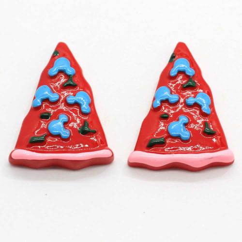 100Pcs Hand-painted Resin Miniature Dollhouse Pizza Flat back Mini Pattern Applique DIY Wedding Scrapbook Hair Bow Craft