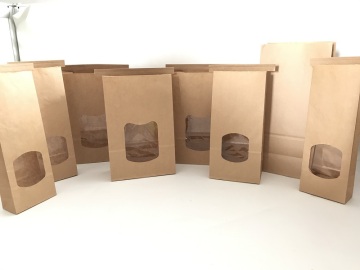 Flat bottom kraft paper bags for food packaging