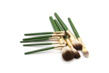 Luxury Green Natural Hair Makeup Brushes Kit