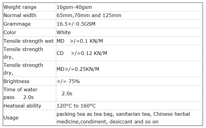 Non-woven Hot seal Tea Bag medical filter paper