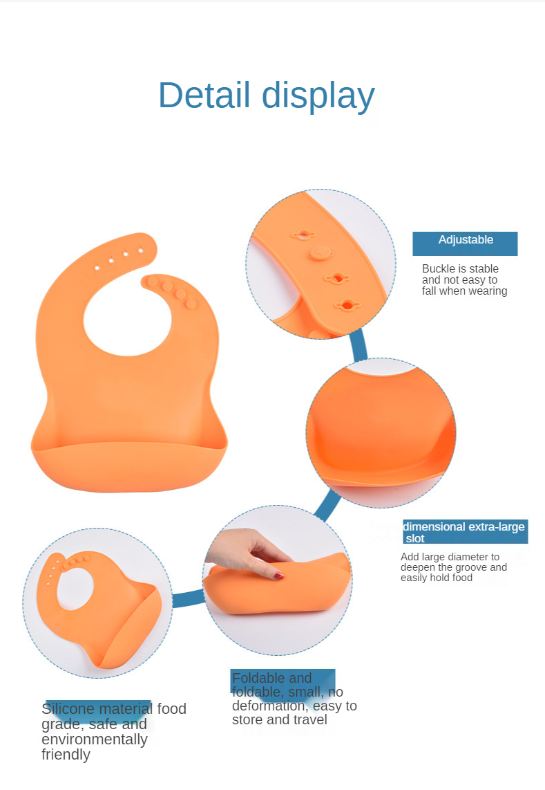 Modern BPA Free Silicone Bucket Bib Wholesale Waterproof Silicone Bib for Babies