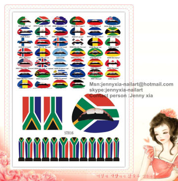 HOT SELL !!! flag lip tattoo stickers for olympics