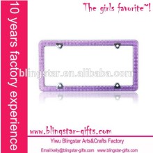 4 holes rhinestone license plate holder