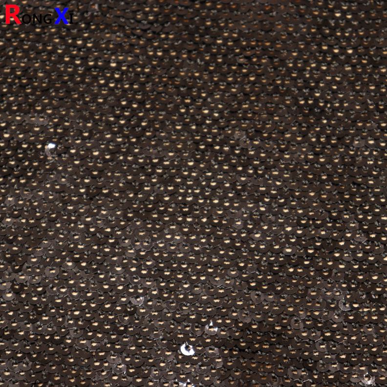 RXF1258 Hot Selling 3Mm Black Sequin Fabric With Low Price