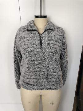 Half-neck fleece pull-over jacket