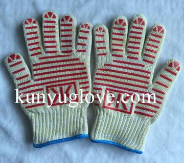 aramid oven gloves& heat resistant gloves,Silicon BBQ gloves