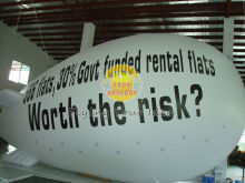 White Inflatable Giant Advertising Balloons Blimps With Full Digital Printing For Parties