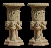 Outdoor Handmade Marble Stone Flower Planters and Pots