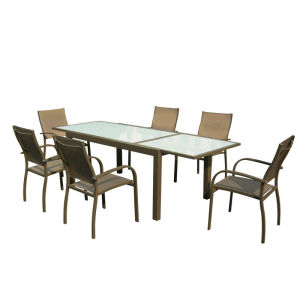 7pcs alu. Textilene extension dining set