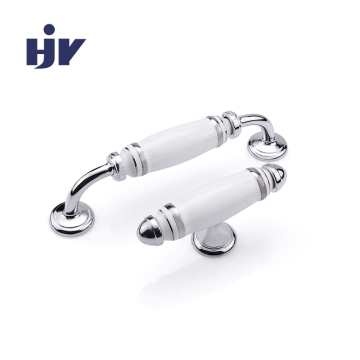 Drawer Pulls White Ceramic Cabinet Knob Handles 128MM