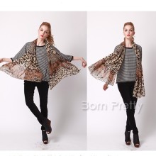 Lady's Wave Point Leopard Leopard Print Scarf Scarves Shawls
