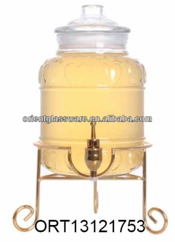 classical juice milk glass jar with tap