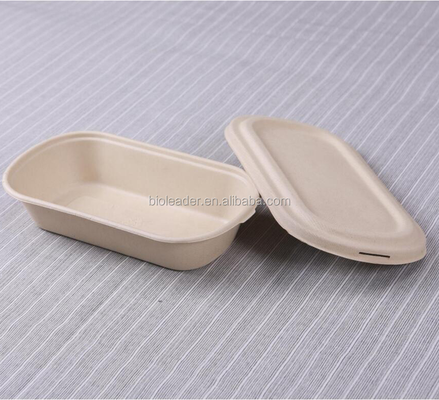 Grease Resistant Tray Biodegradable Disposable Sugarcane Bagasse Lunch Box