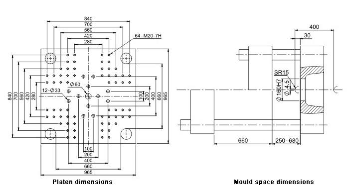 3200KN Injection Moulding Machine Platens