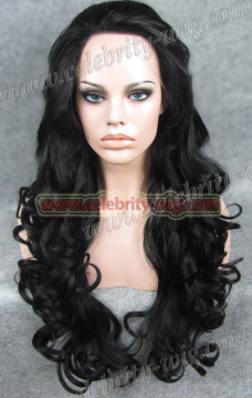 Kim Kardashian Long Wavy Black Synthetic Lace Wig