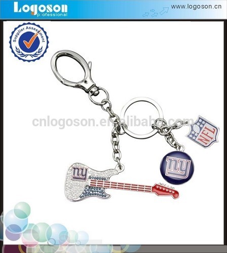 fashion mini metal souvenirs music guitar key chain