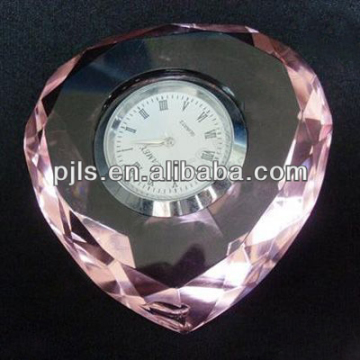 crystal wedding souvenir heart diamond crystal clock