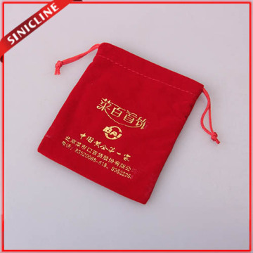 Red Canvas Advertised Drawstring Bag