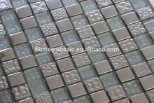 Electroplated glass mesh-mounted mosaic tile sheet for balcony wall tile
