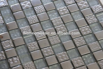 Electroplated glass mesh-mounted mosaic tile sheet for balcony wall tile
