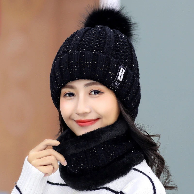 Hat Lady Winter Plus Plush Woolen Hat Ladies Autumn and Winter Knitting Hat Versatile Warmth