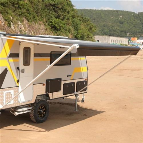 RV Retractable Manual Awning Trailer Patio Black Fade