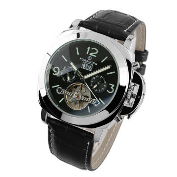 Men Black Dial Timepiece Tourbillon Mechanical Automatic Watch WM343