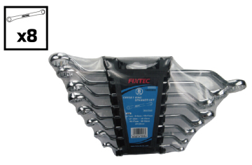 FIXTEC Hand Tools 6-22mm Offset Ring Spanner Set