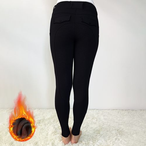 Black Warm Winter Pocket Tall Womens Breeches Equestrian