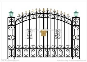 double swing iron gate, iron fence gate