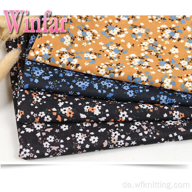 Single Jersey Flower Printed DTY Polyester Strickstoff