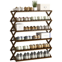 Bamboo Shoe Rack: Foldable, Stackable Organizer for Home Entryway