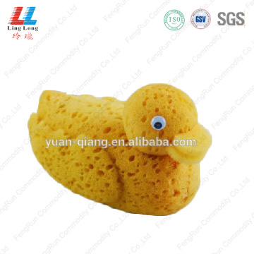 Yellow 3D duck shape bath sponge