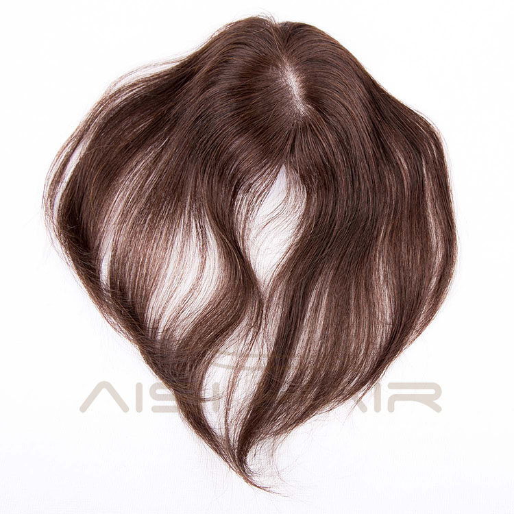 Aisi Hair Top Quality 100% Human Hair Toupee 7x10 cm Mono Lace PU Poly Around Indian Human Hair Toupee For Black Women