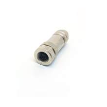 M12 female 4pin metal shell shielded connector