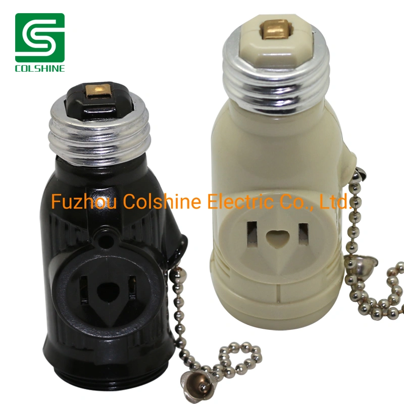 Pull Chain Lampholder Light Socket Lamp Base with Two Outlets
