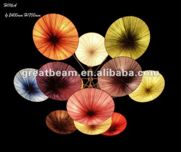 Modern Colourful Silk Shade Pendant Lamp for Hotel H1116A