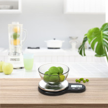 Stainless Steel Food Scale 11lb Round Digital Kitchen Scale LCD Display